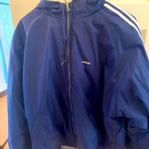 WARM Vintage reversible adidas spell out heavy rain coat. Incredible condition!